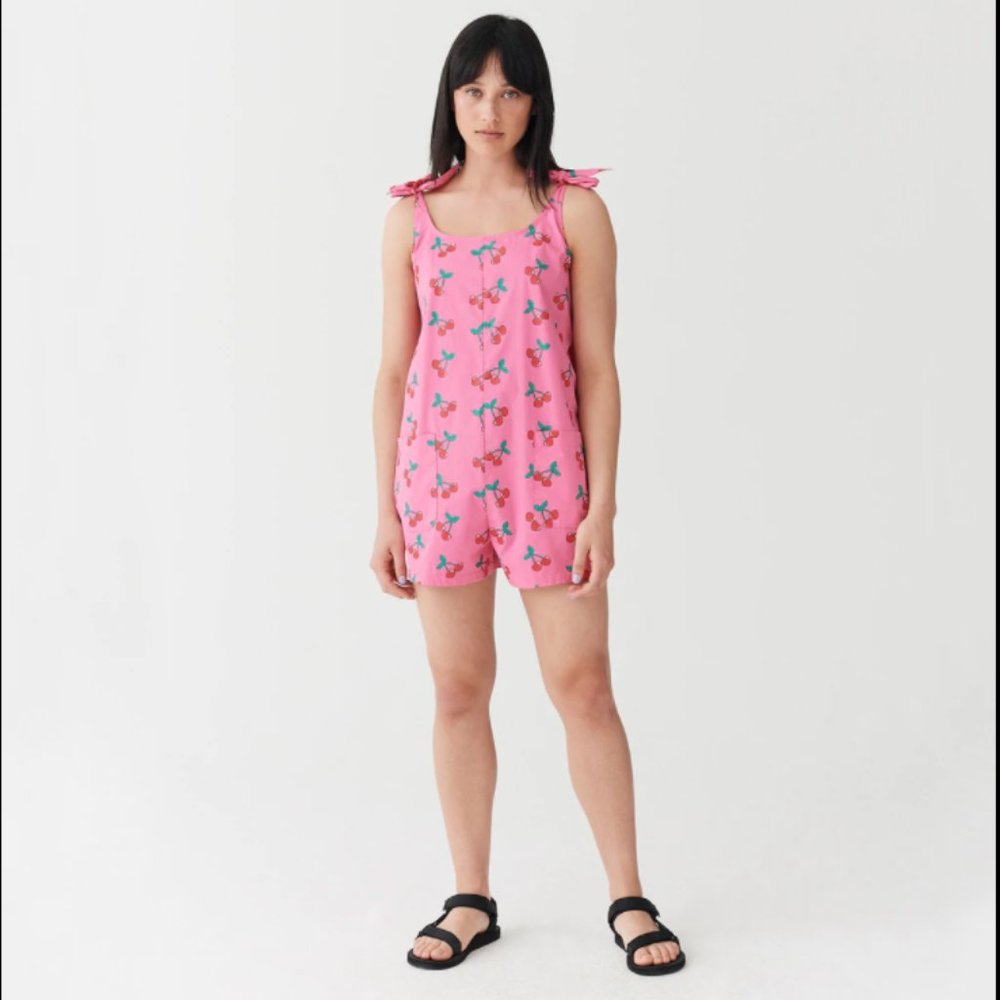 Lazy Oaf Cherry Tie Beach Playsuit